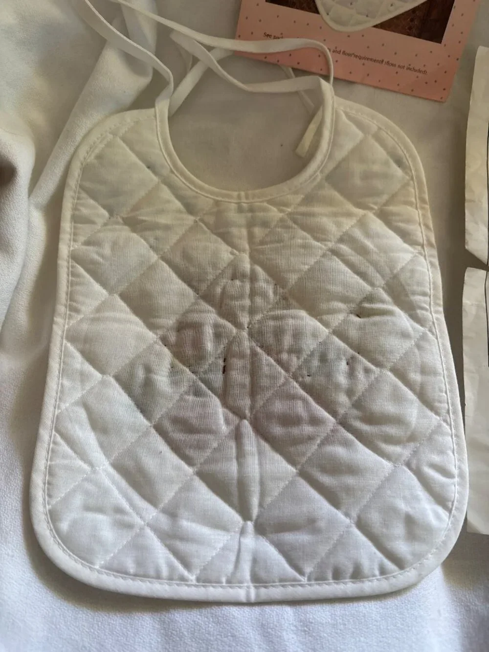 Daisy Kingdom Bunny Pinwheel Pre-Quilted Baby Bib Cross-Stitch Kit Bucilla 63269